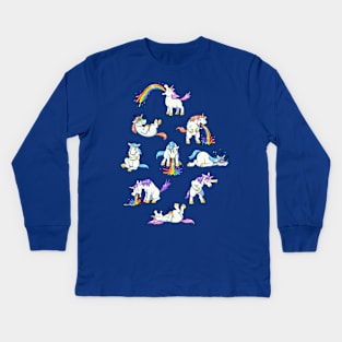 Sick Unicorns Kids Long Sleeve T-Shirt